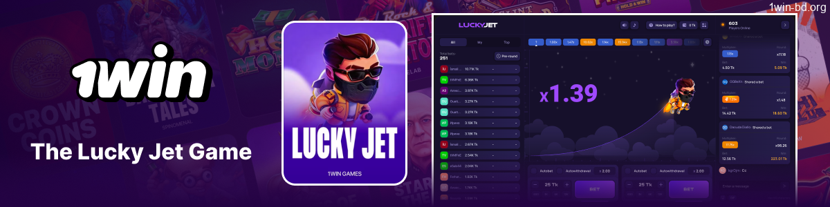 Exciting Lucky Jet crash game gameplay on 1Win