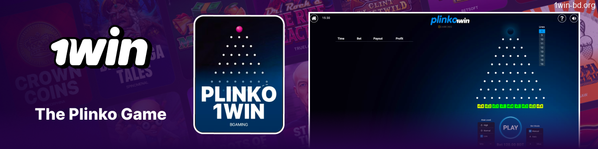 Classic physics-based Plinko gambling game on 1Win
