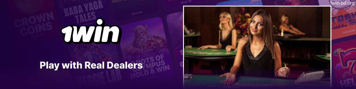 1Win Live casino games featuring professional real dealers